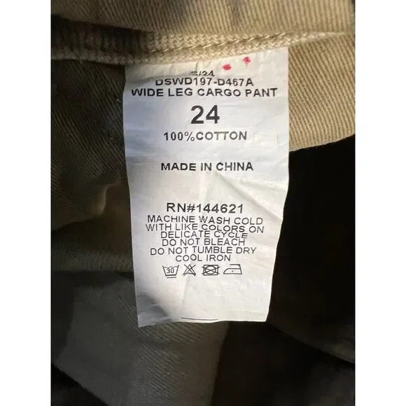 Denimist Wide Leg Cargo Pants Size 24 Tan - Picture 9 of 9